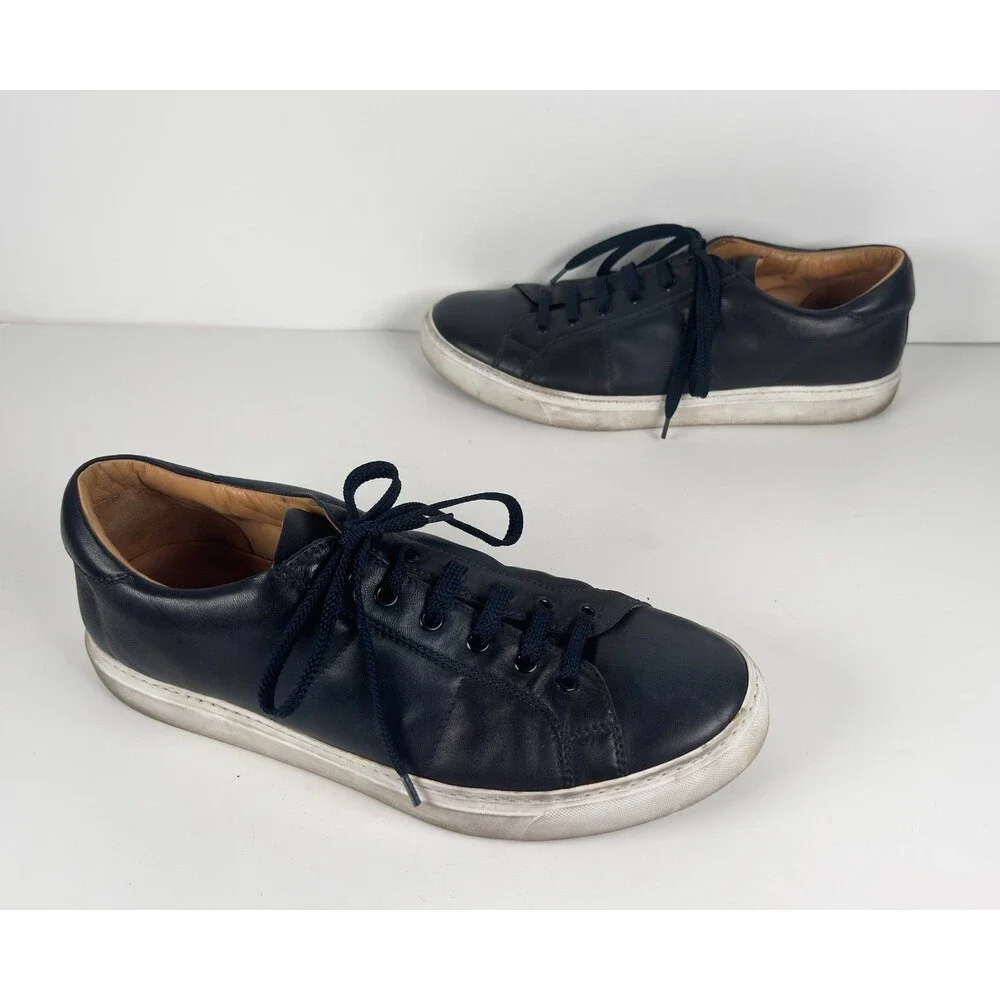 To Boot New York Dark Navy Leather Colton Lace Up Men's Sneakers Size US 10.5